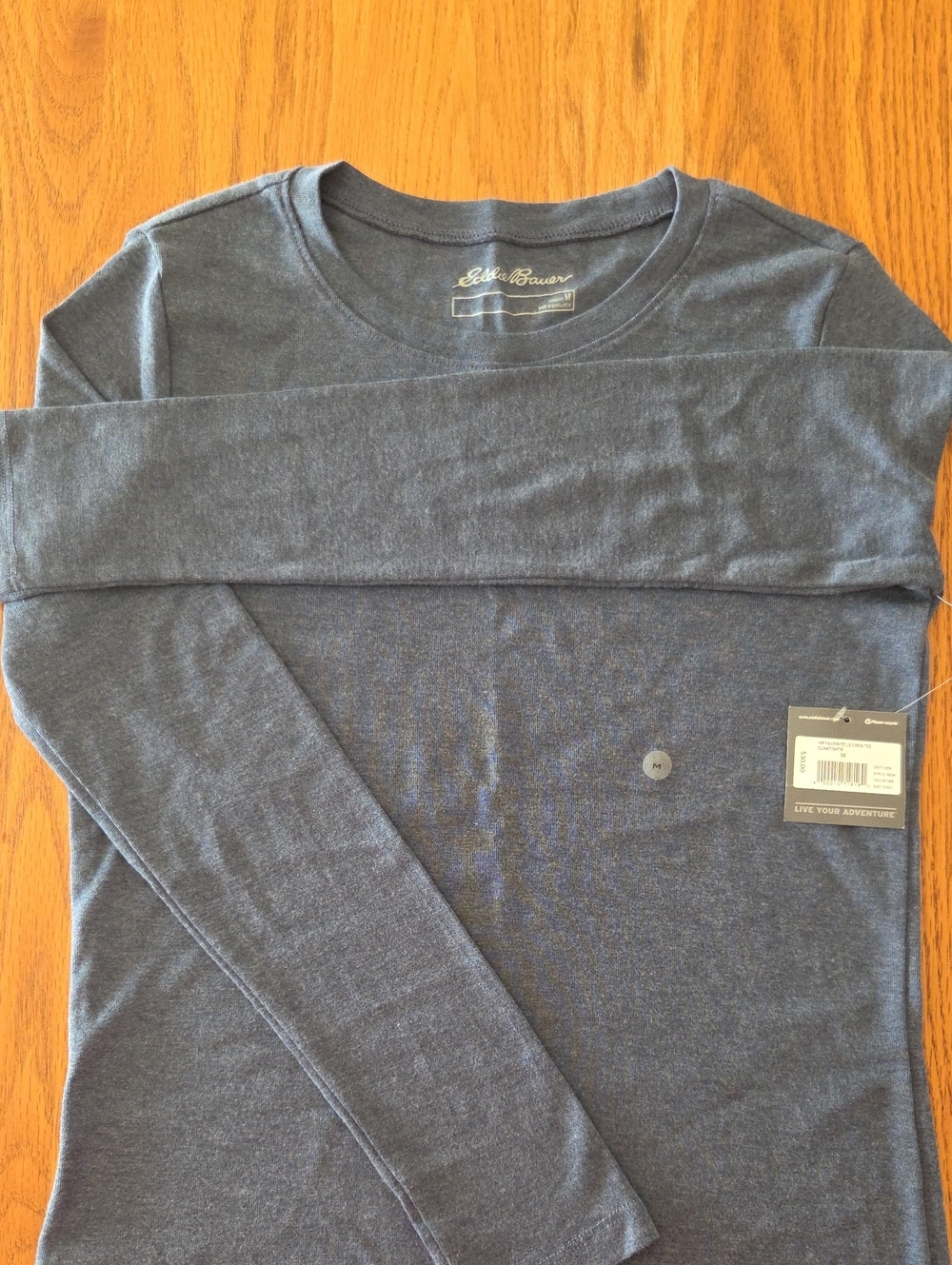 Eddie Bauer WomenM’s Long-Sleeve Crewneck Shirt - Dark Blue Heather